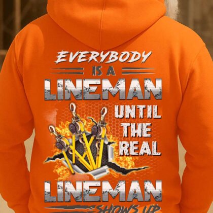 Real Lineman Shows Up Apparel - Bold Quote
